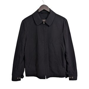 TSE Men's Black Minimalist Full-Zip Harrington Jacket Medium
